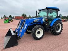 2023 New Holland Workmaster 75 tractor, CHA, MFD, New Holland 550LU loader, 16.9x30 rear tires,