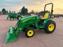 2006 John Deere 3120 compact tractor, open station, 4x4, John Deere 300X loader, hydro trans, turf