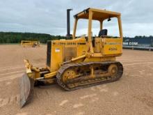 1989 John Deere 450G dozer, OROPS, 15 1/2" track pads, 6-way blade, powershift trans, lever