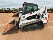 2017 Bobcat T590 track skid steer, cab w/ AC, aux hyds, 16" tracks, 2-spd, Bob Tach, hand & foot