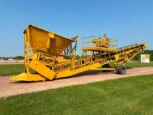 Kolman 101-XHD 50' portable conveyor, front dumping hopper, 29 1/2" belt, John Deere diesel engine,