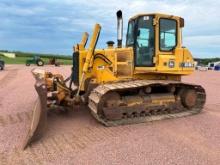 1998 John Deere 850C WT dozer, cab w/AC, 30" track pads, 6-way blade, hydro trans, rear drawbar,