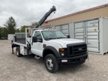 2010 Ford F-550 Flat Bed W Crane