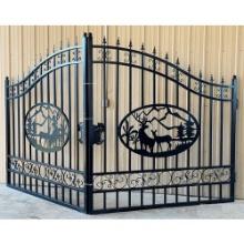 Great Bear 14' Bi-Parting Wrought Iron Deer Gate