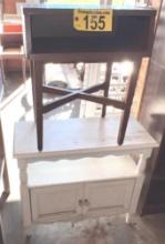 LOT: TELEPHONE TABLE & WHITE NIGHT STAND