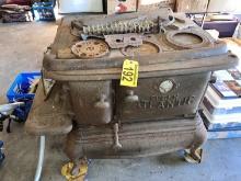 VINTAGE QUEEN ATLANTIC WOOD STOVE WITH ASSOCIATED PARTS