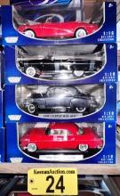 BID PRICE X 4 - (4) MOTORMAX 1:18 SCALE DIECAST COLLECTIBLE CARS