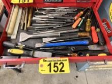 CONTENTS OF 1-DRAWER: CHISEL BITS, SCRAPERS, SPECIALTY SCREW DRIVERS