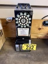 CROSLEY REPLICA VINTAGE PAY PHONE, MISSING HANDSET