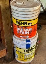 Two Behr Five-Gallon Solid Color Stain