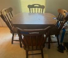 Drop Leaf Table with Four Matching Chairs