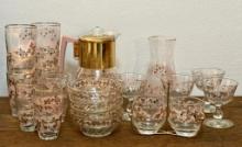 Vintage Pink and 22k Gold Libbey Dutchess Glassware