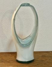 Hand-Blown Mid-Century Art Glass Basket