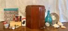 Wooden Barrel Planter, Shells, Crafty Plate and More Lot