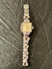 14k Gold Ladies Wrist Watch & Sterling Silver Band