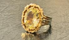 14K Yellow Gold Ladies Cocktail Ring