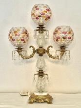 Vintage Large Three Branch Electric Candelabra