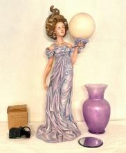 Lavender Fairy with Gazing Ball and vase