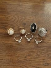 Lot Of 7 14k & 18K HE Cocktail Rings