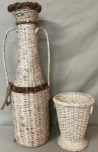 2 Pieces Painted Wicker Baskets