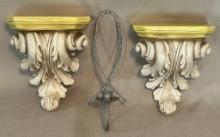 Plaster Acanthus Designed Wall Shelves