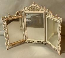 3 Part Folding Syroco Acanthus Scrolled Mirror