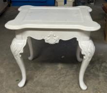 White Painted Queen Anne Style End Table