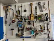 Large Peg Board Wall Tool Lot