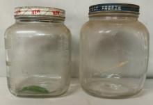 Two Vintage Country Store Jars with Lids