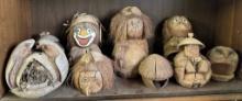 Carved Coconut People Lot