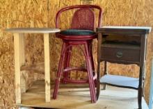 Bar Stool and Table Lot