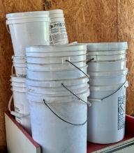 Lot of 5 Gallon Plastic Buckets