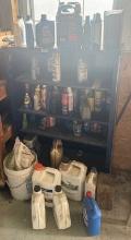 Lot Of Shop Chemicals And Shelf Lot