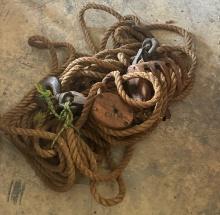 Antique Pulley & Rope Lot