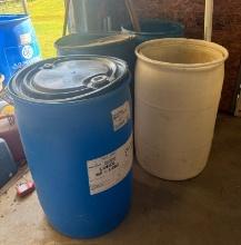 4 Hardshell Plastic 50 gallon Barrels