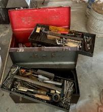 Lot Of 2 Vintage Metal Tool Boxes