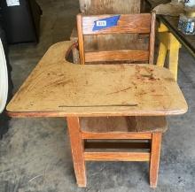 Vintage Wood School Desk