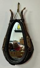 Antique Horse/Mule Collar Leather Harness Mirror