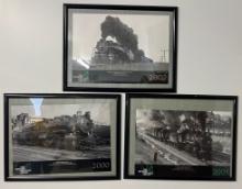 Lot Of 3 Hickory Printing Group Framed Southern RR Photo Prints