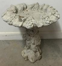 Small Concrete Bird Bath On Pedestal