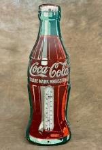 1954 Painted Metal Coca Cola Bottle Thermometer