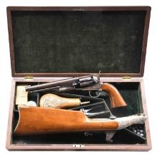 FINE CASED FLUTED COLT MODEL 1860 ARMY REVOLVER &