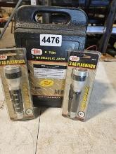 Iit 6 Ton Hydraulic Jack & 2aa Flashlight