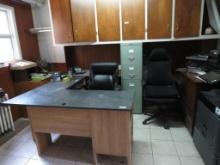 Office Furniture, Incl. Secretary Desk, Credenza Filing Cabinets