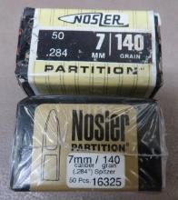 #16325 Nosler 7mm 140 gr Partition Bullets for Reloading