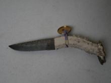 Antler Handle Damascus Knife