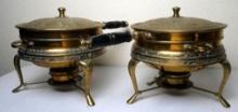 Two Ornate Brass Serving Dishes